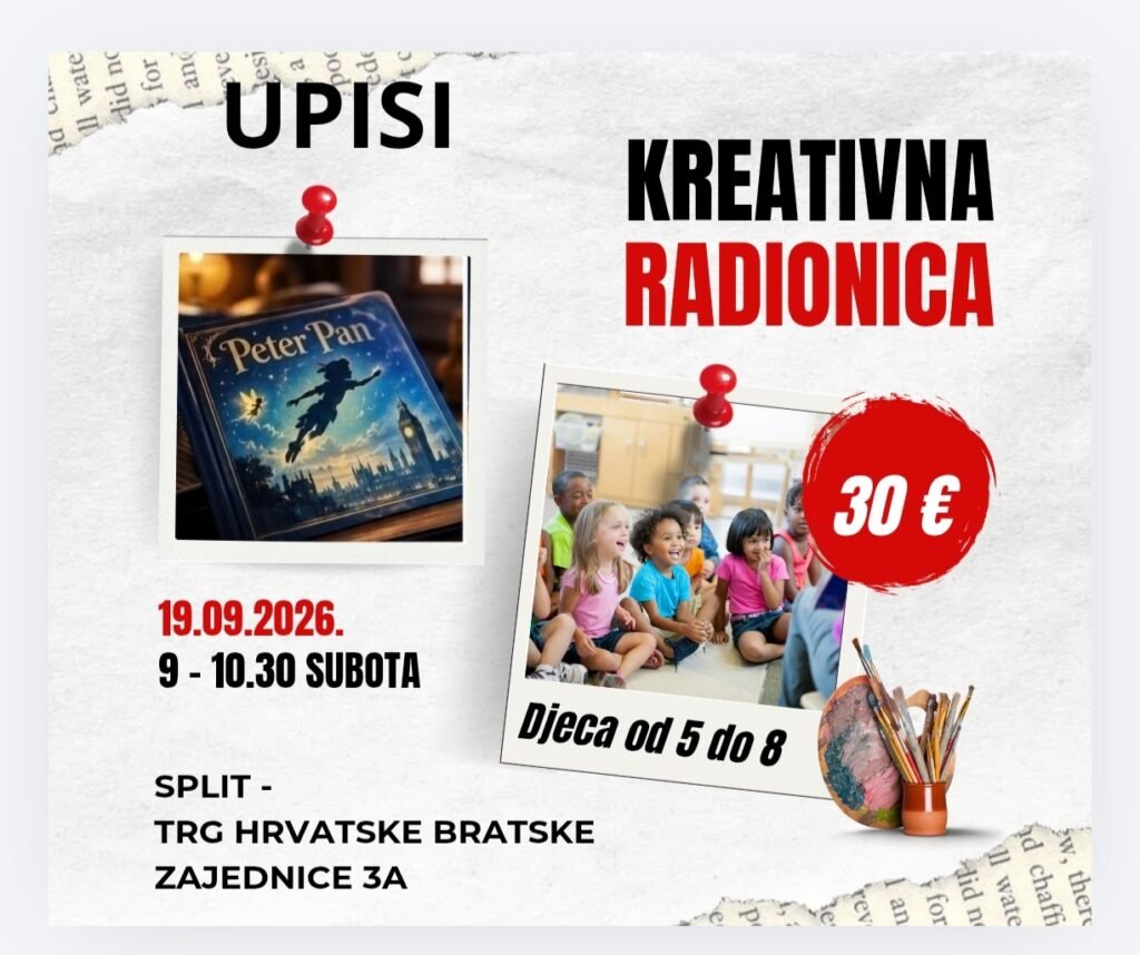 Plakat: Kreativna radionica Petar Pan, 19.09.2026, Split