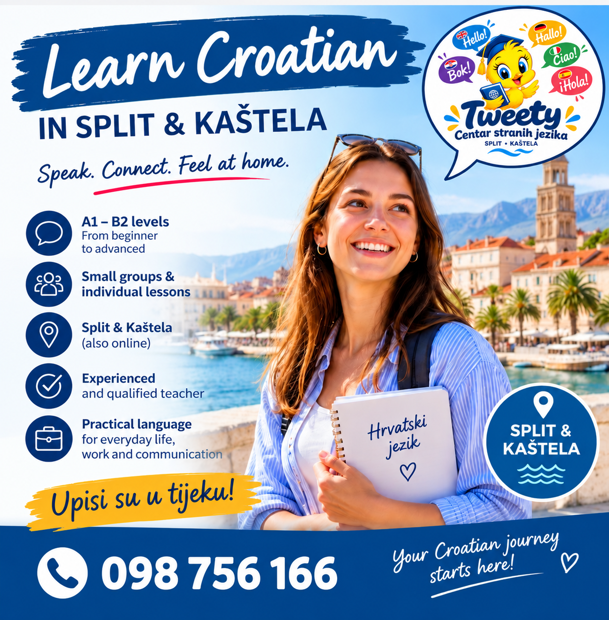 Learn Croatian in Split and Kaštela- Tweety Language school